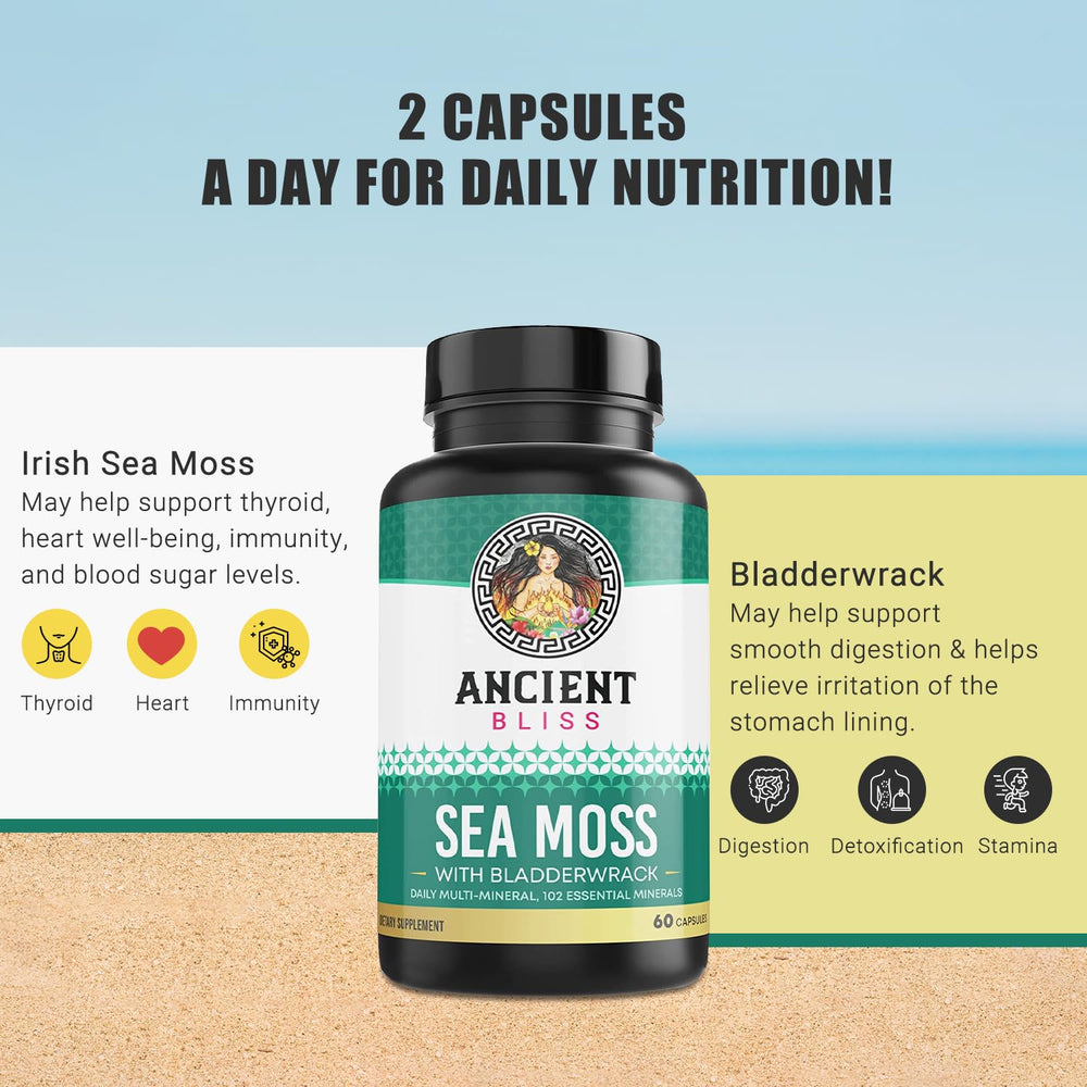 Arrangement of sea moss and bladderwrack for supplement