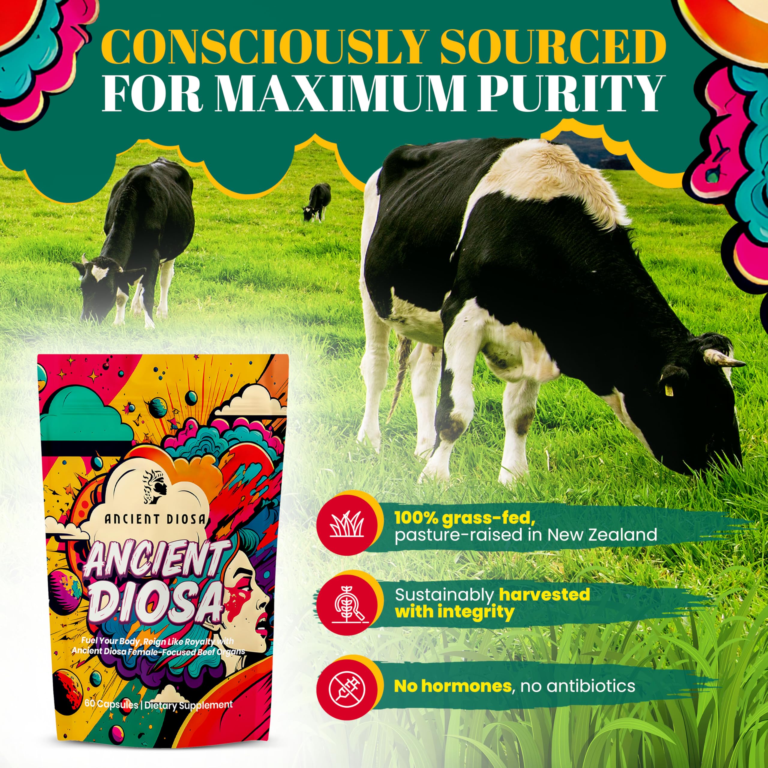 Close-up of the product label showing dosage and ingredients