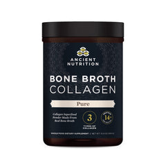 Front view of Ancient Nutrition Bone Broth Collagen Powder 15.9oz, 30 servings
