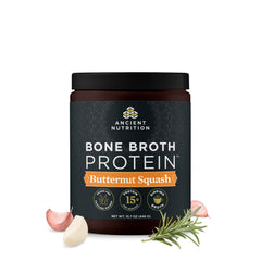 Ancient Nutrition Butternut Squash Bone Broth Protein Powder tub