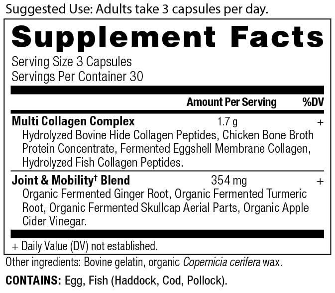 Close-up of multi collagen capsules in bottle