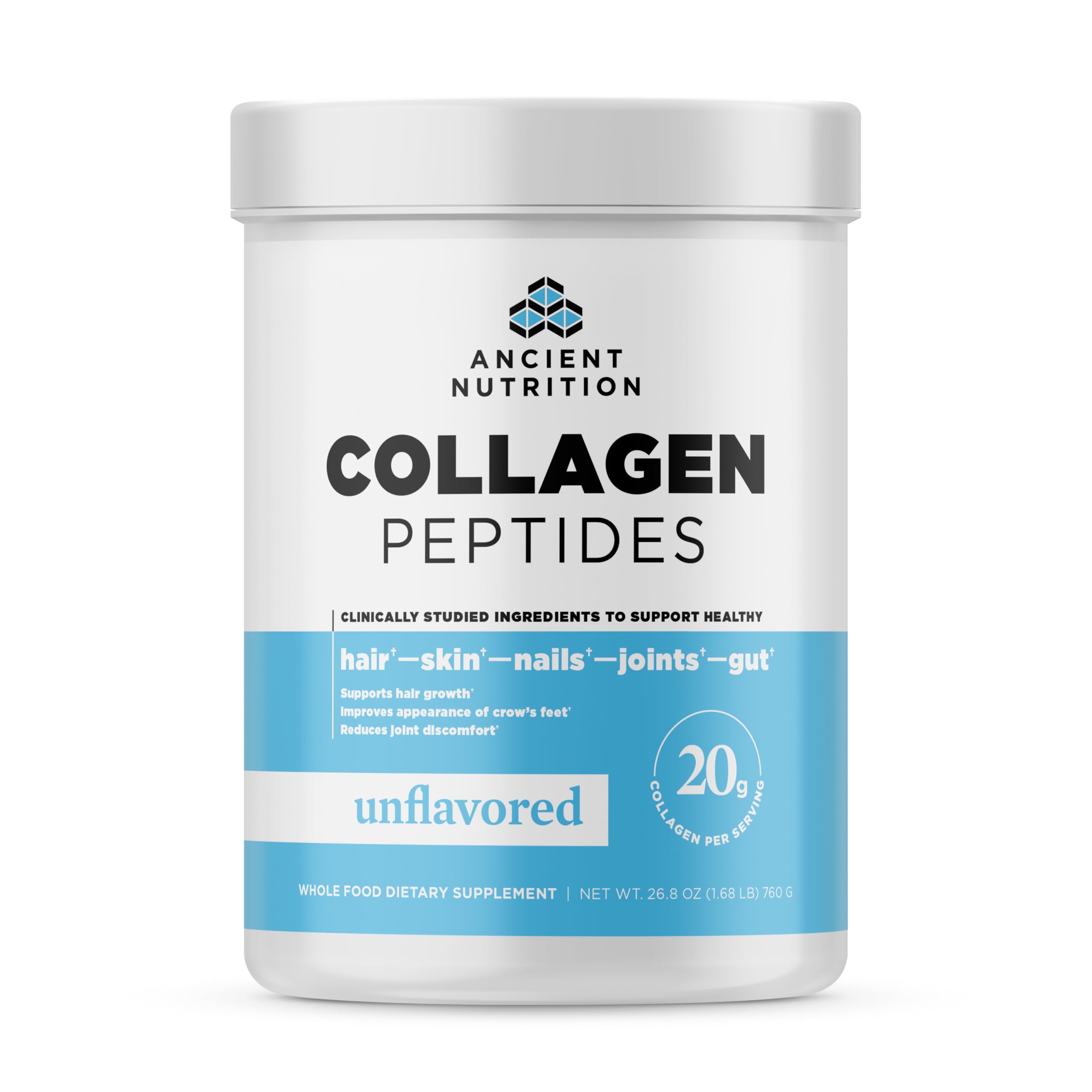 Ancient Nutrition Collagen Peptides bottle front view