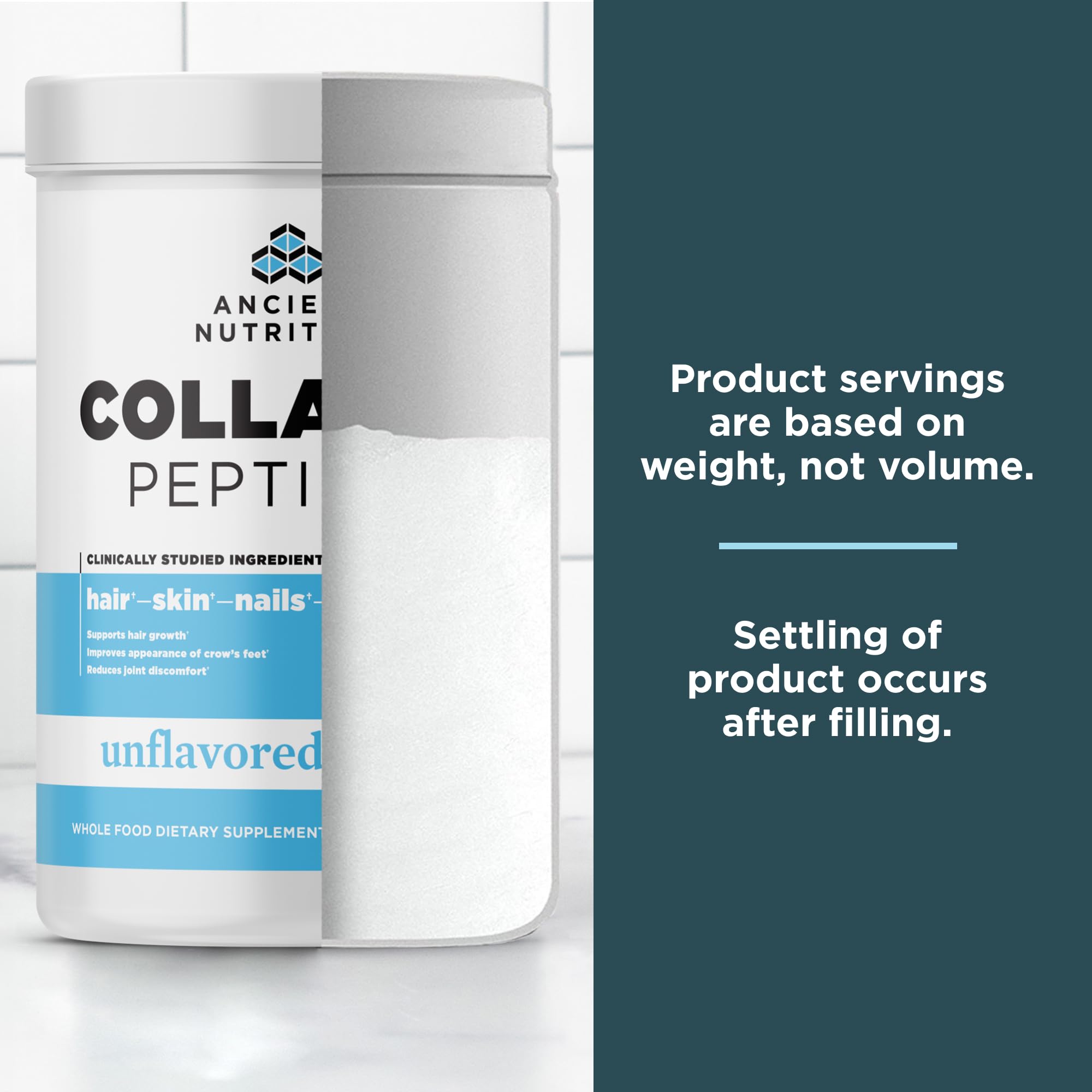 Bottle contains 14 servings of collagen peptides