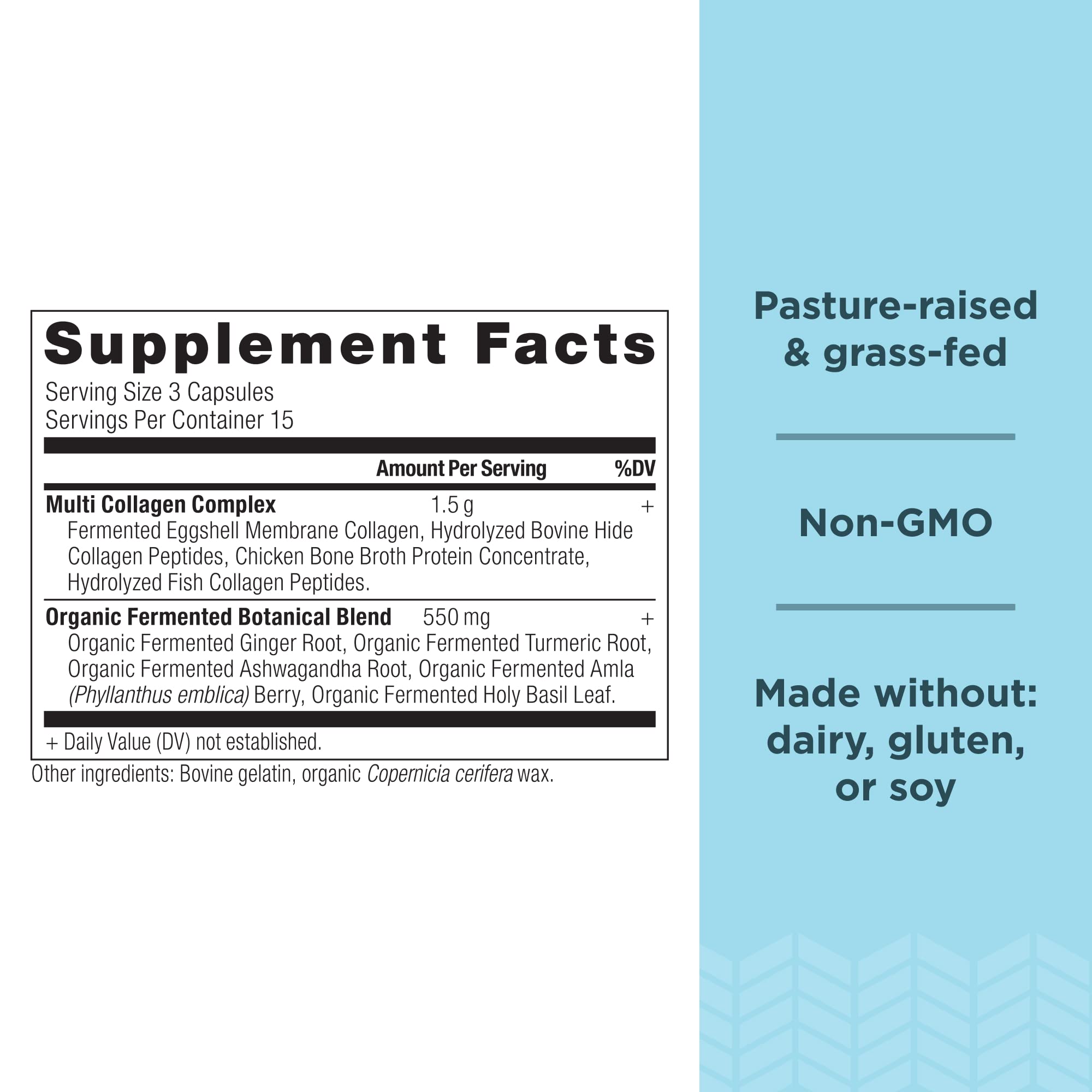 Close-up of collagen pills capsules