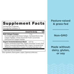 Close-up of collagen pills capsules