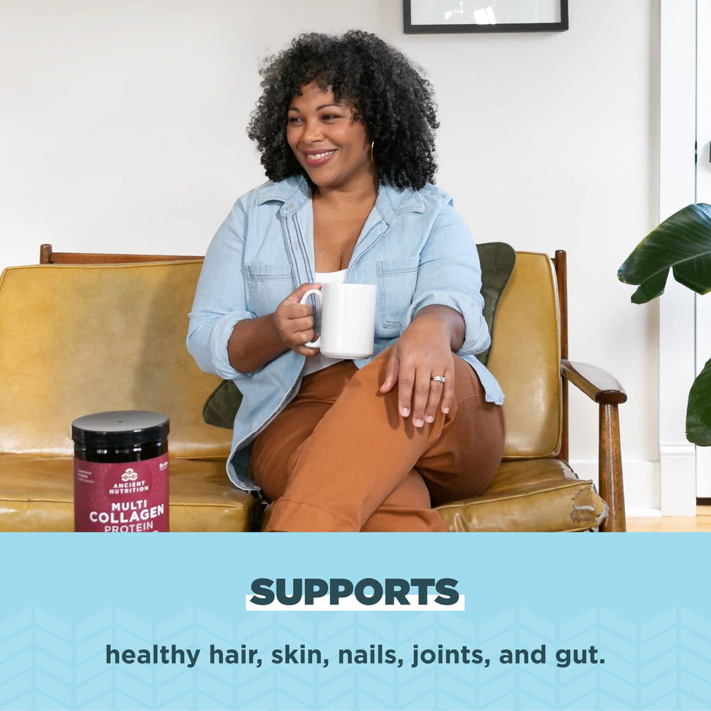 Label showing collagen types and ingredients