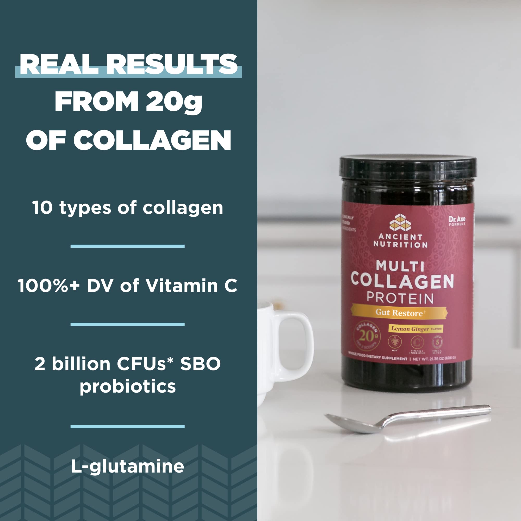 Scoop of Gut Restore collagen powder