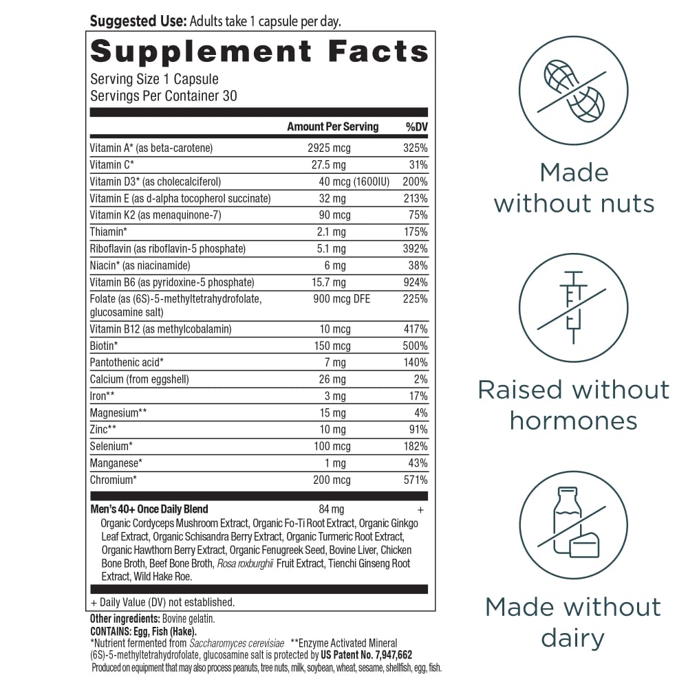 TCM 40+ blend ingredients including Organic Fenugreek and Cordyceps Mushrooms