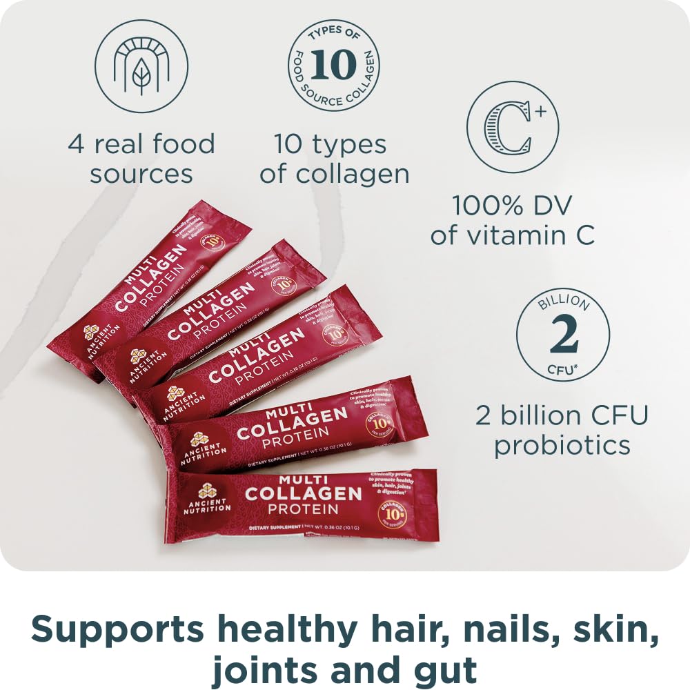Individual collagen powder packets for on-the-go use