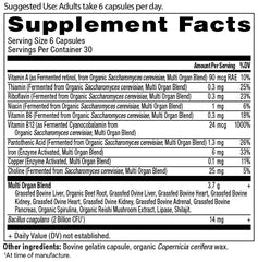 Close-up of the product label on Ancient Nutrition Organ Supplements Complex