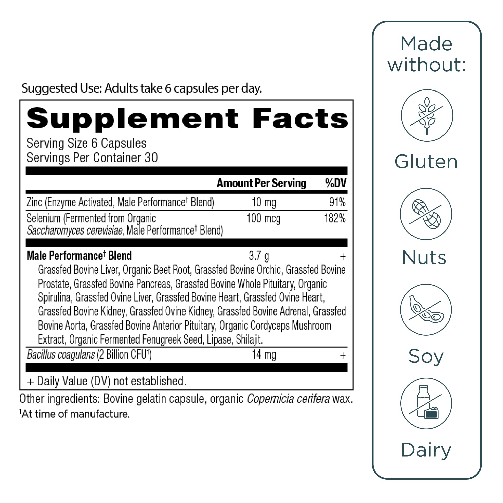 Grass-fed bovine organ capsules