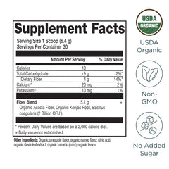 Serving scoop with Pineapple Mango Organic Fiber Powder package