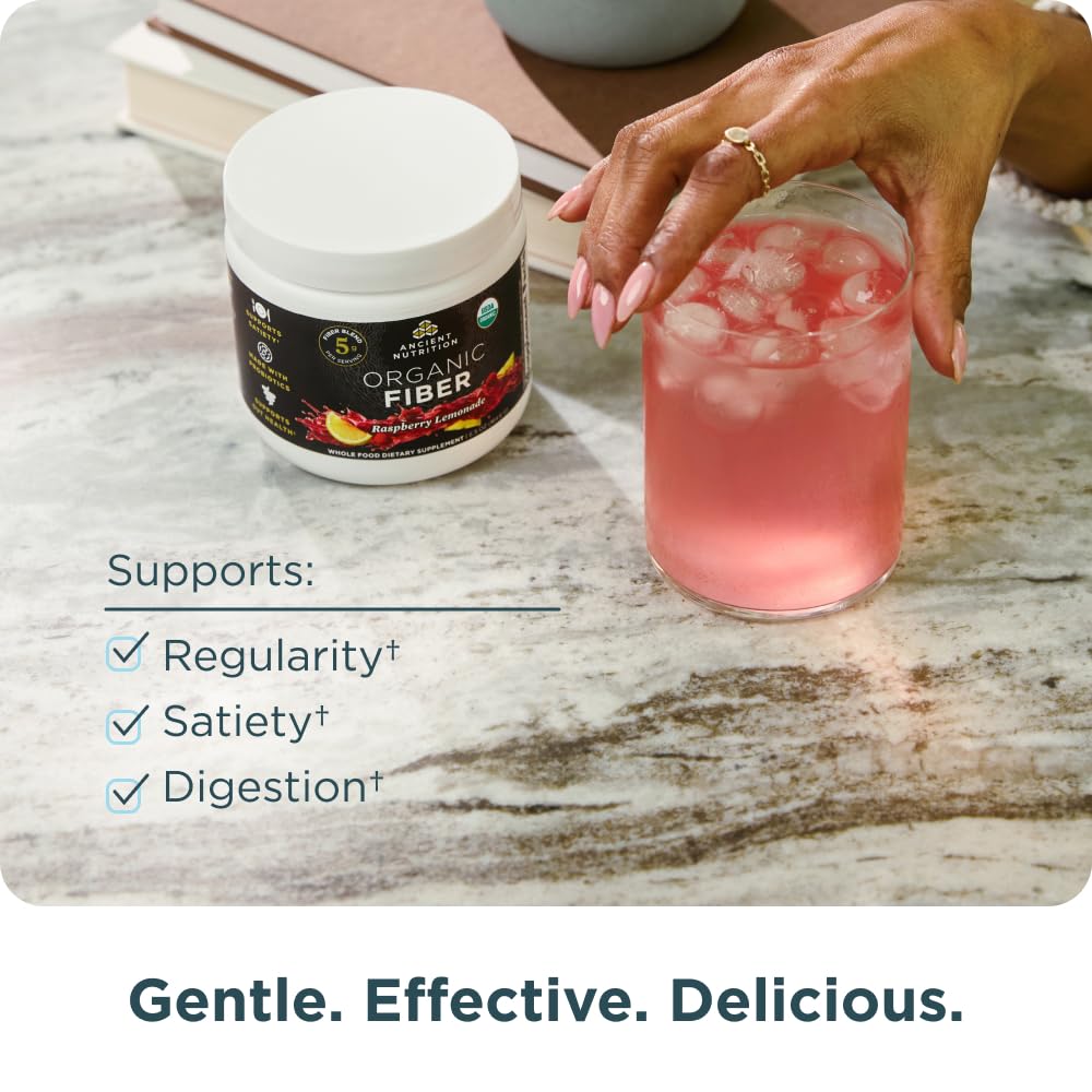 Pack shot of Raspberry Lemonade Organic Fiber Powder 6.5 oz