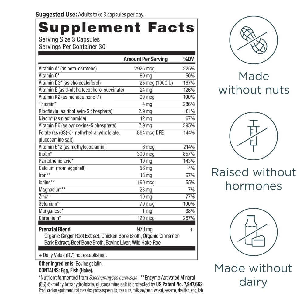 Capsules arranged with vitamin C and folate imagery for prenatal health