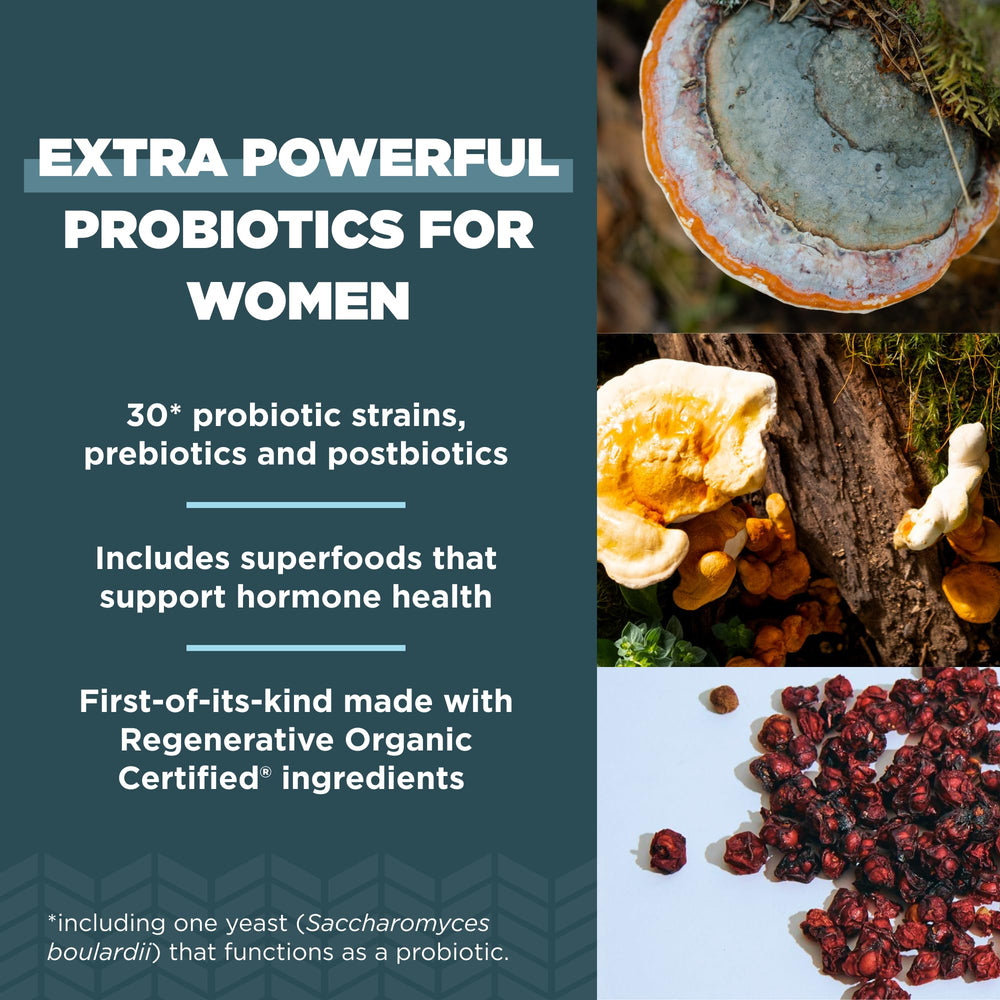 Graphic highlighting 50 billion CFUs in Ancient Nutrition Women’s Probiotics