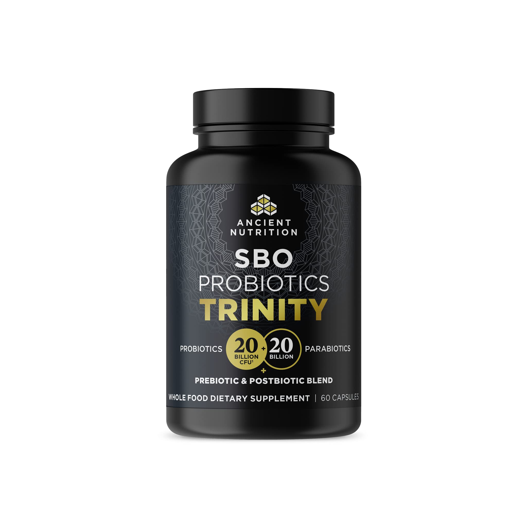 SBO Probiotic Trinity bottle front label