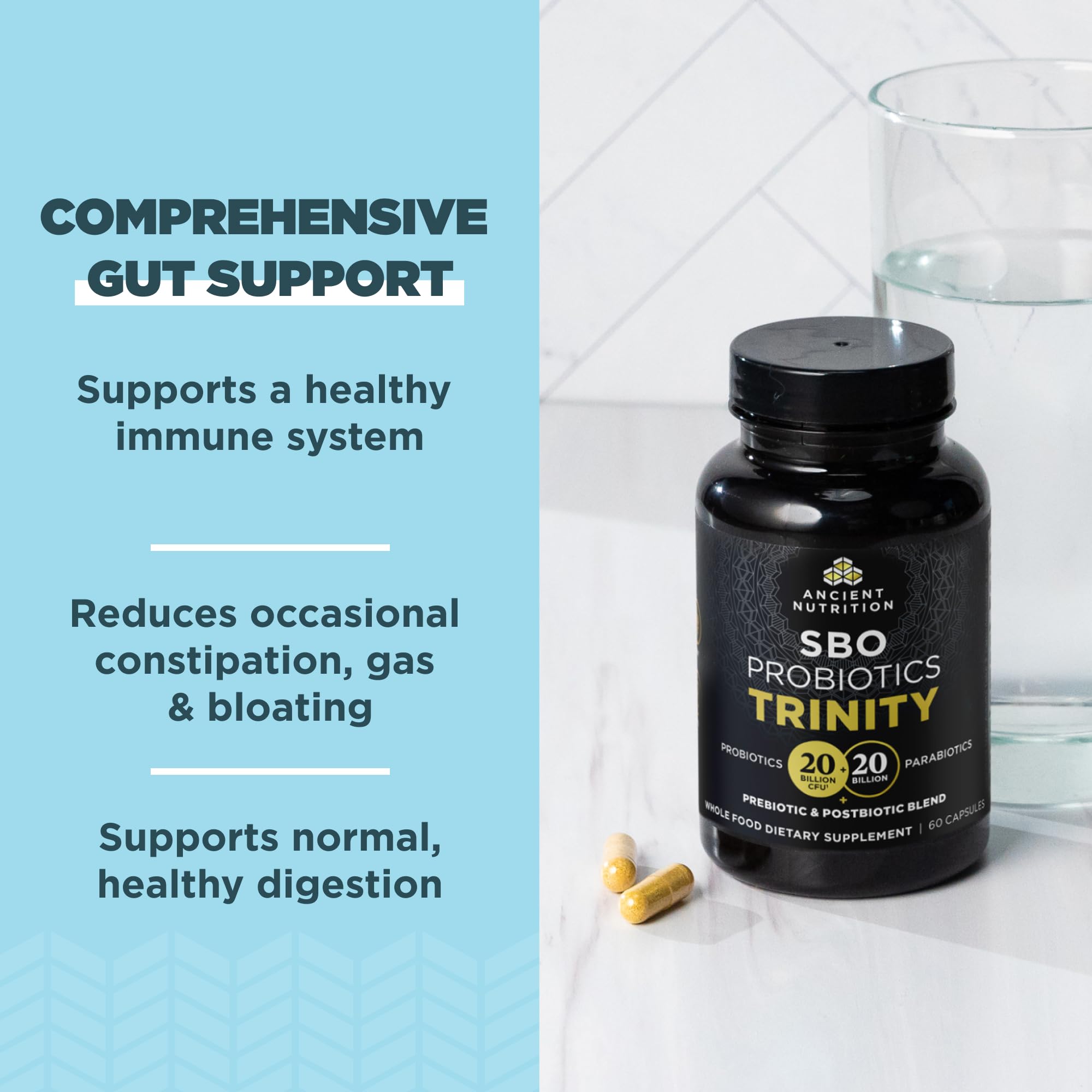 Graphic of ingredients in SBO Probiotic Trinity