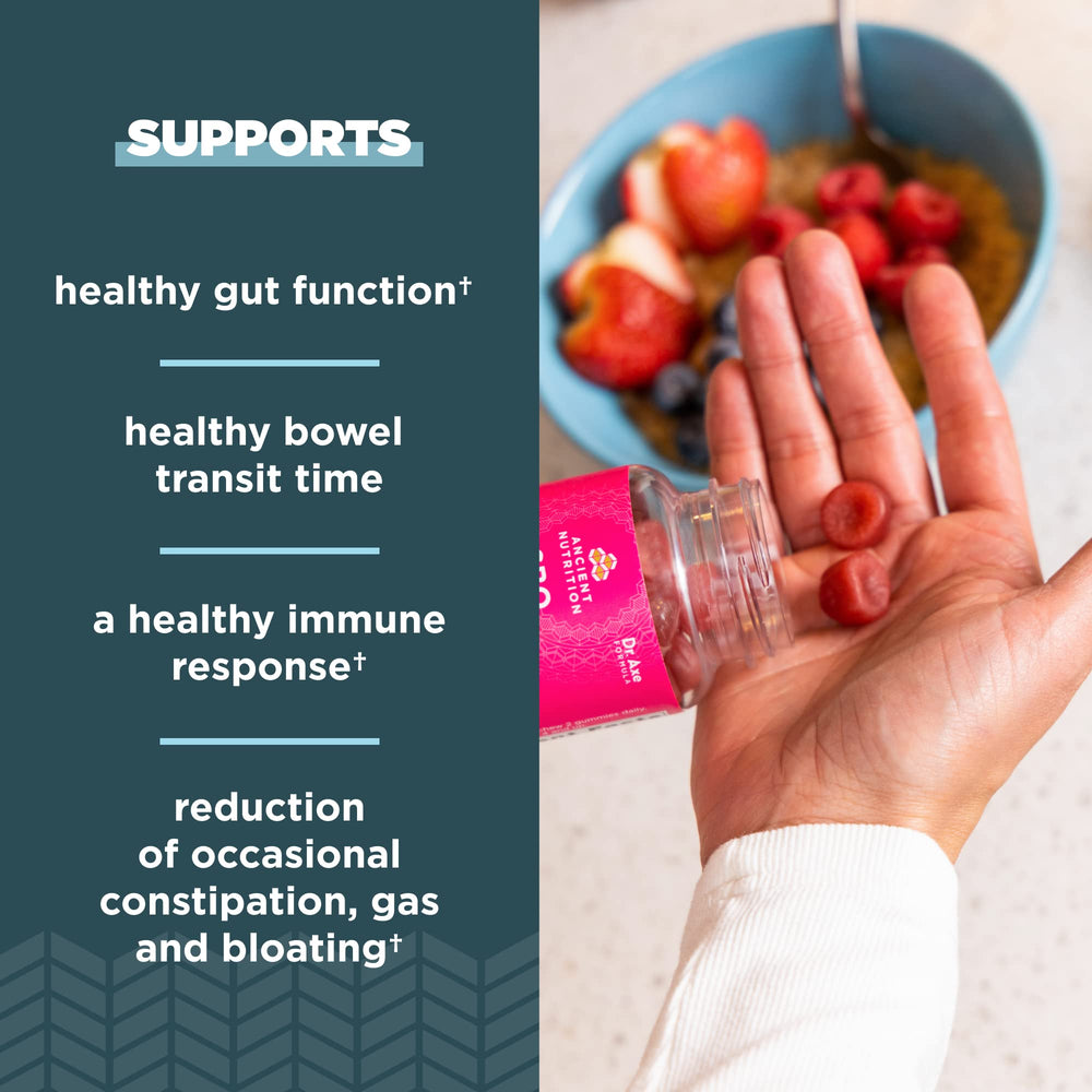 Gluten free badge on probiotic gummies packaging