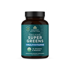 Ancient Nutrition Supergreens Multivitamin Tablets bottle label