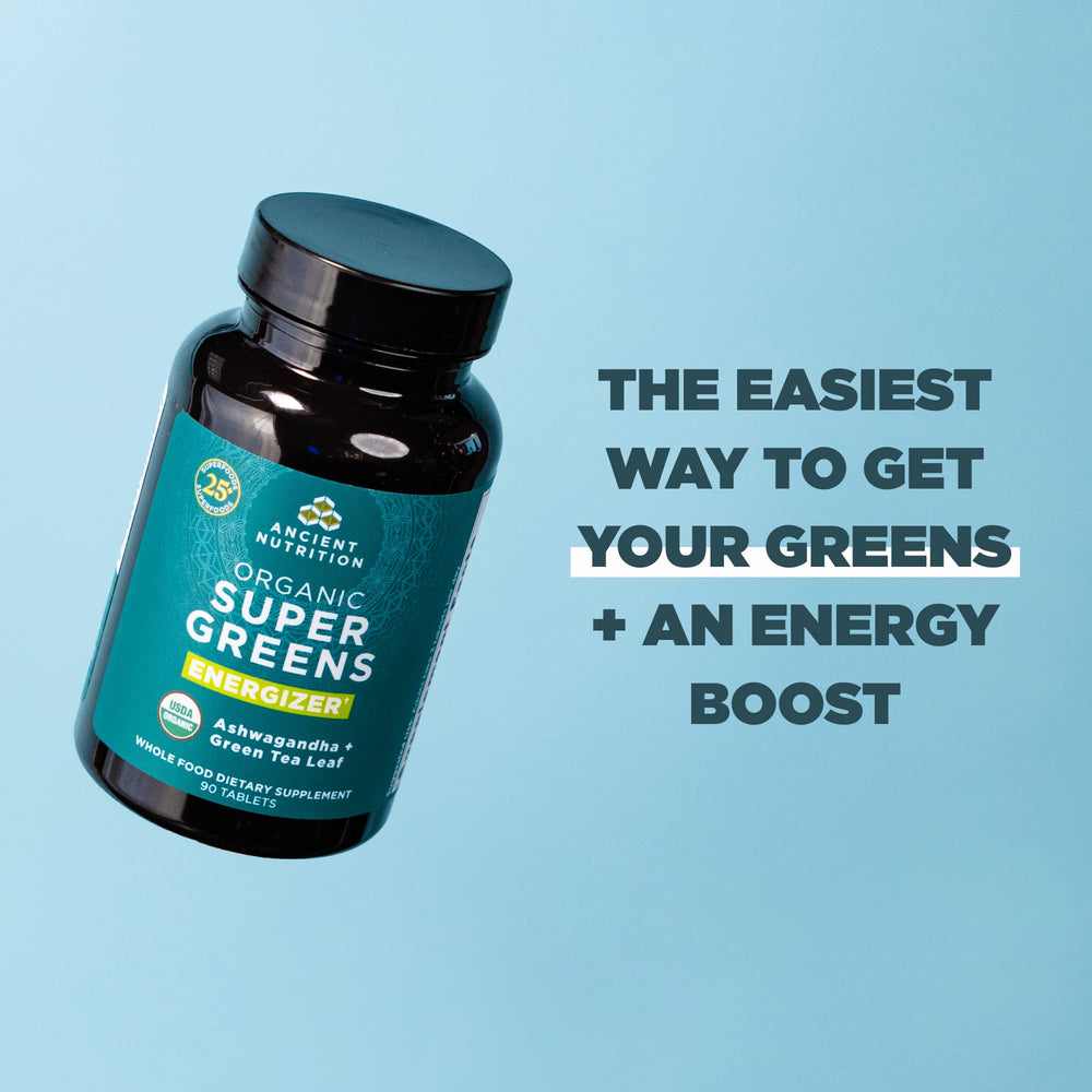 Energy support from Ancient Nutrition Supergreens Energizer Tablets