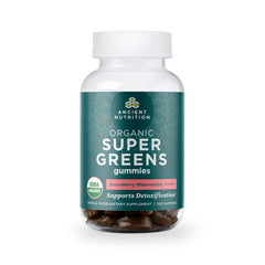Front view of Ancient Nutrition Supergreens Gummy bottle
