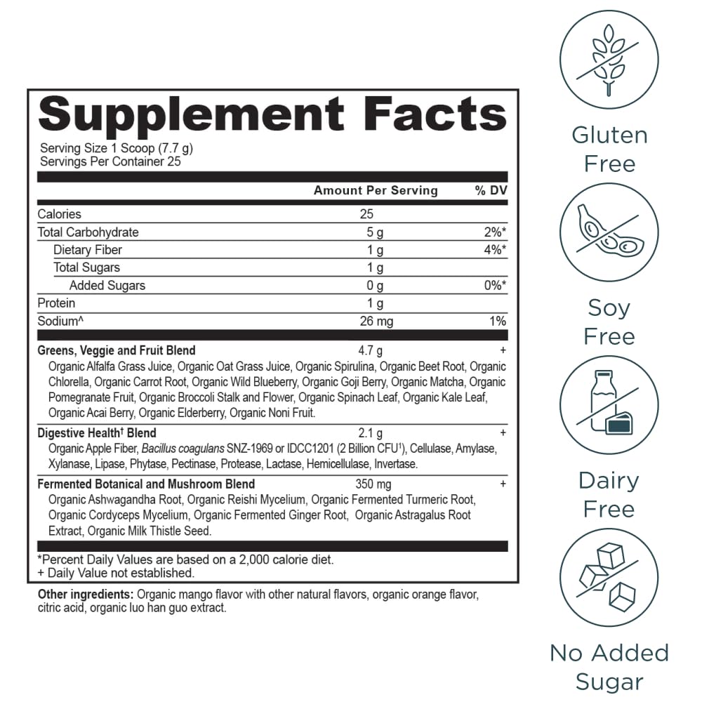 Side view showing 25 servings label on the canister