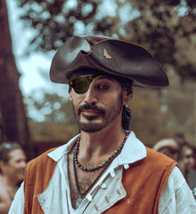 Eye patch worn over the right eye
