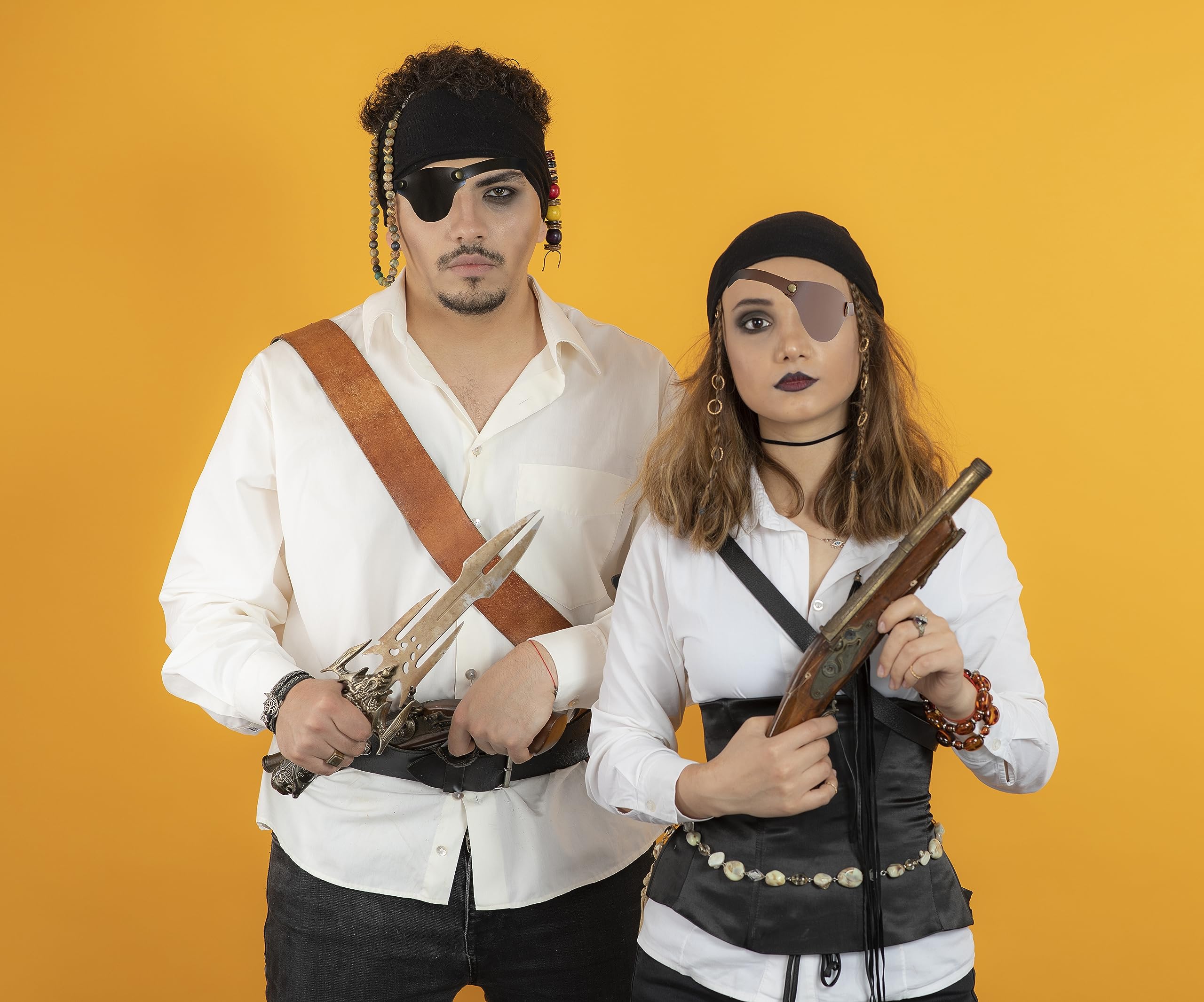 Eye patch worn over the left eye