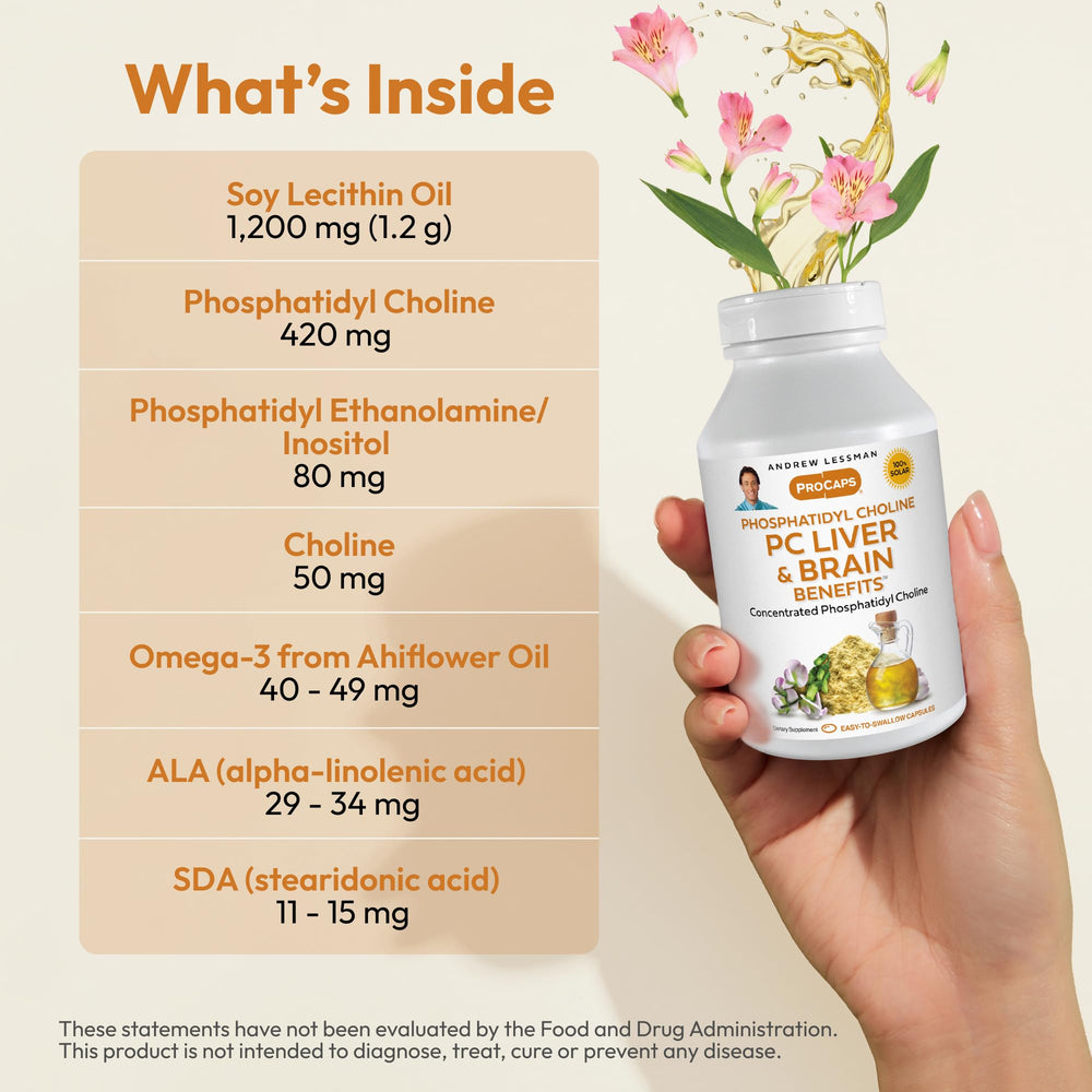 Ingredients including phosphatidylcholine and Ahiflower Omega-3
