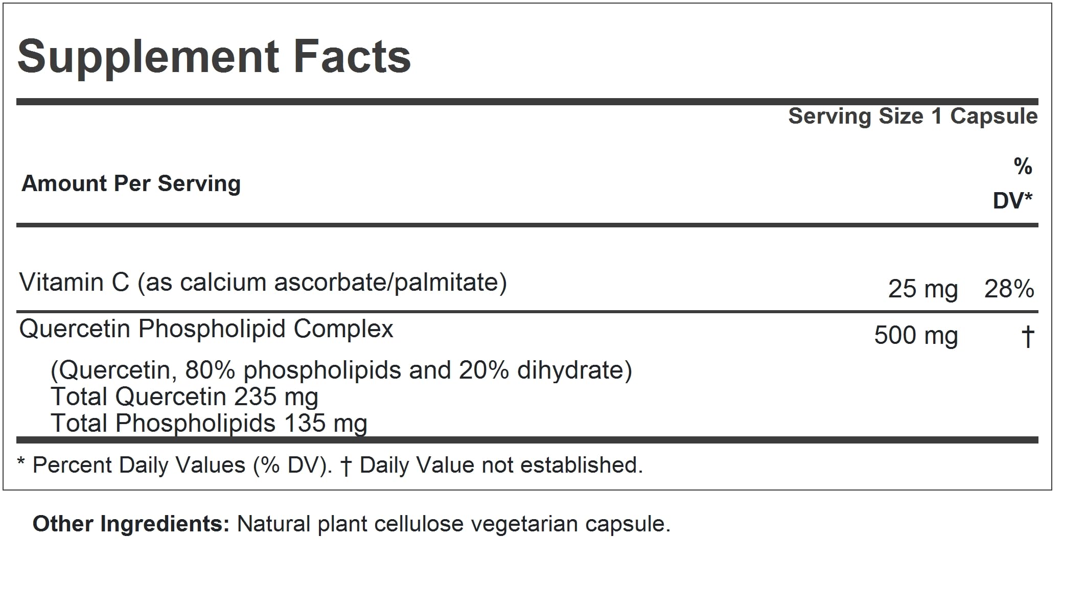 Close-up of Quercetin 500mg phospholipid complex capsules