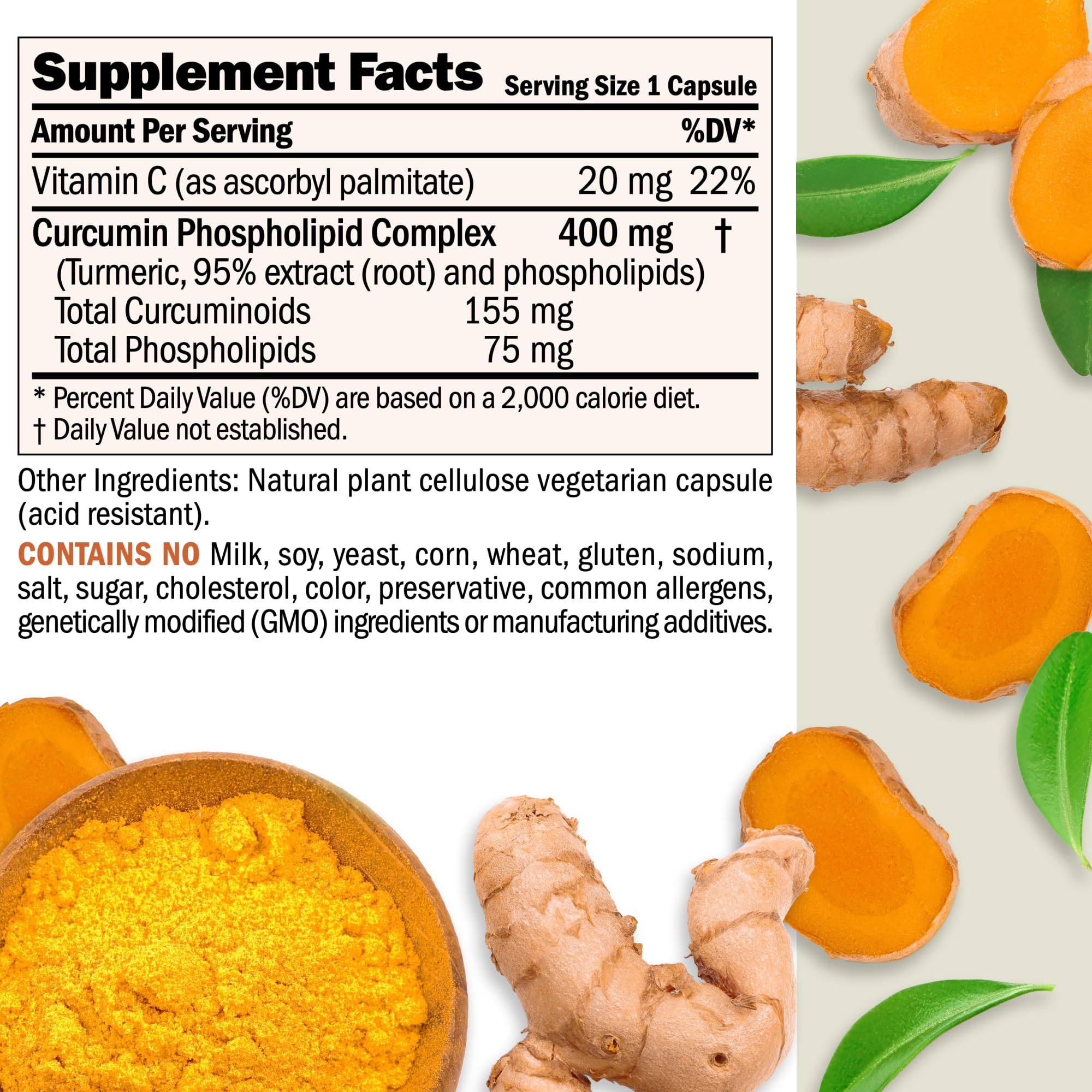 Turmeric root extract with phospholipid complex