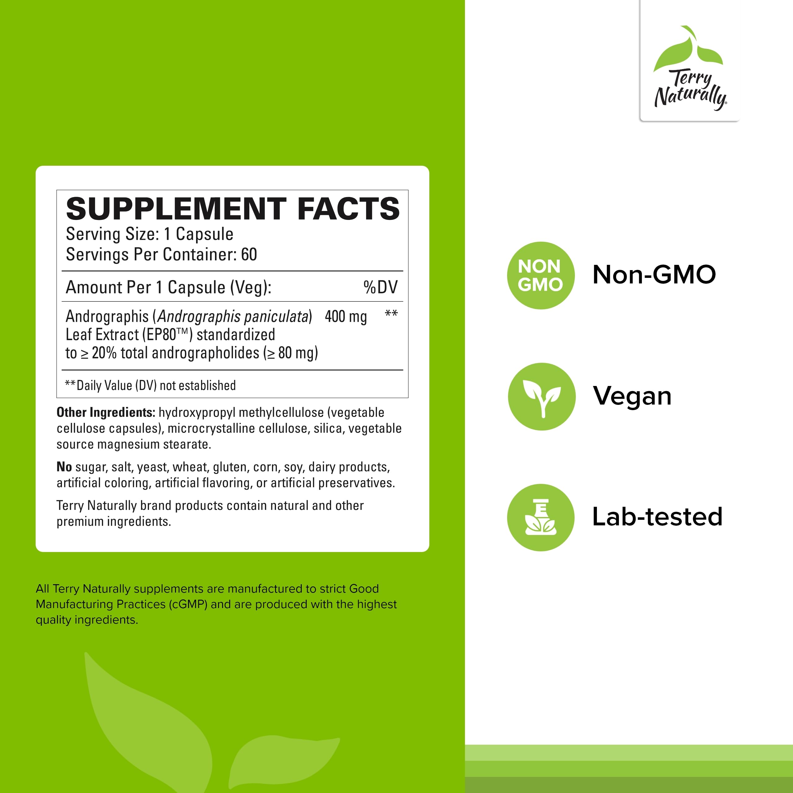 Andrographis EP80 ingredients and formulation