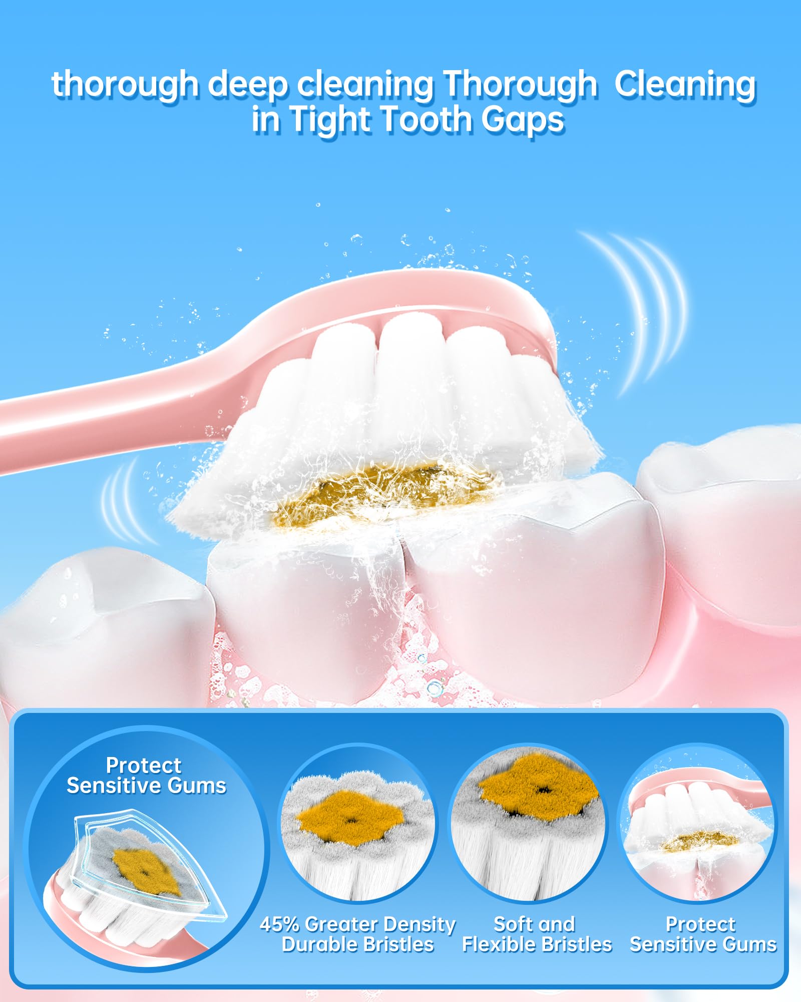 Hidden USB charging cable at the base of the Aneebart toothbrush