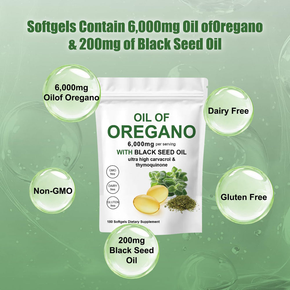 Close-up of ANEFMY oregano oil softgels capsules