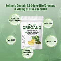 Close-up of ANEFMY oregano oil softgels capsules