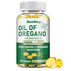 Anefmy Oregano Oil with Black Seed Oil softgels bottle - hero image