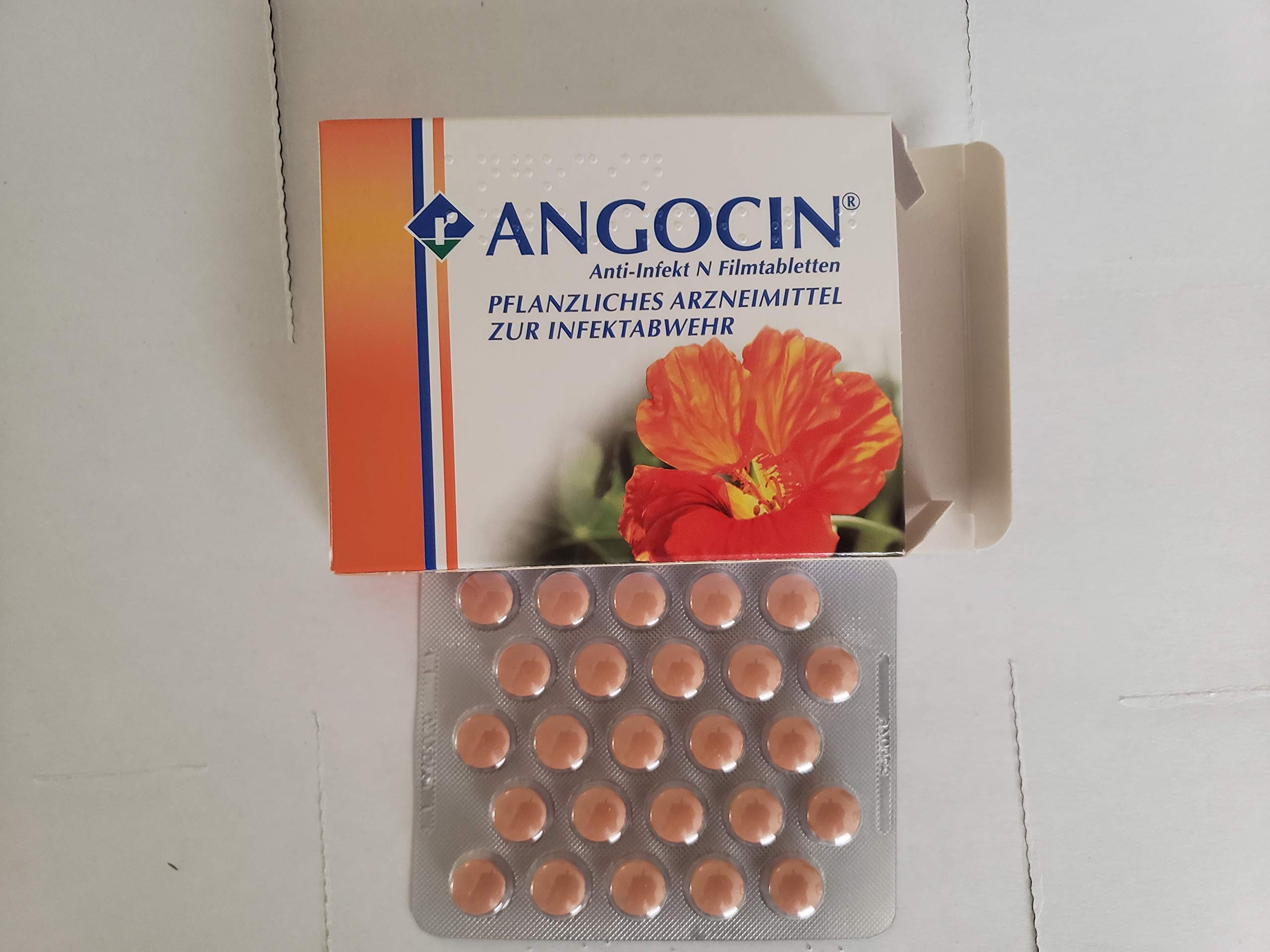 Close-up of Angocin Anti-Infek N label