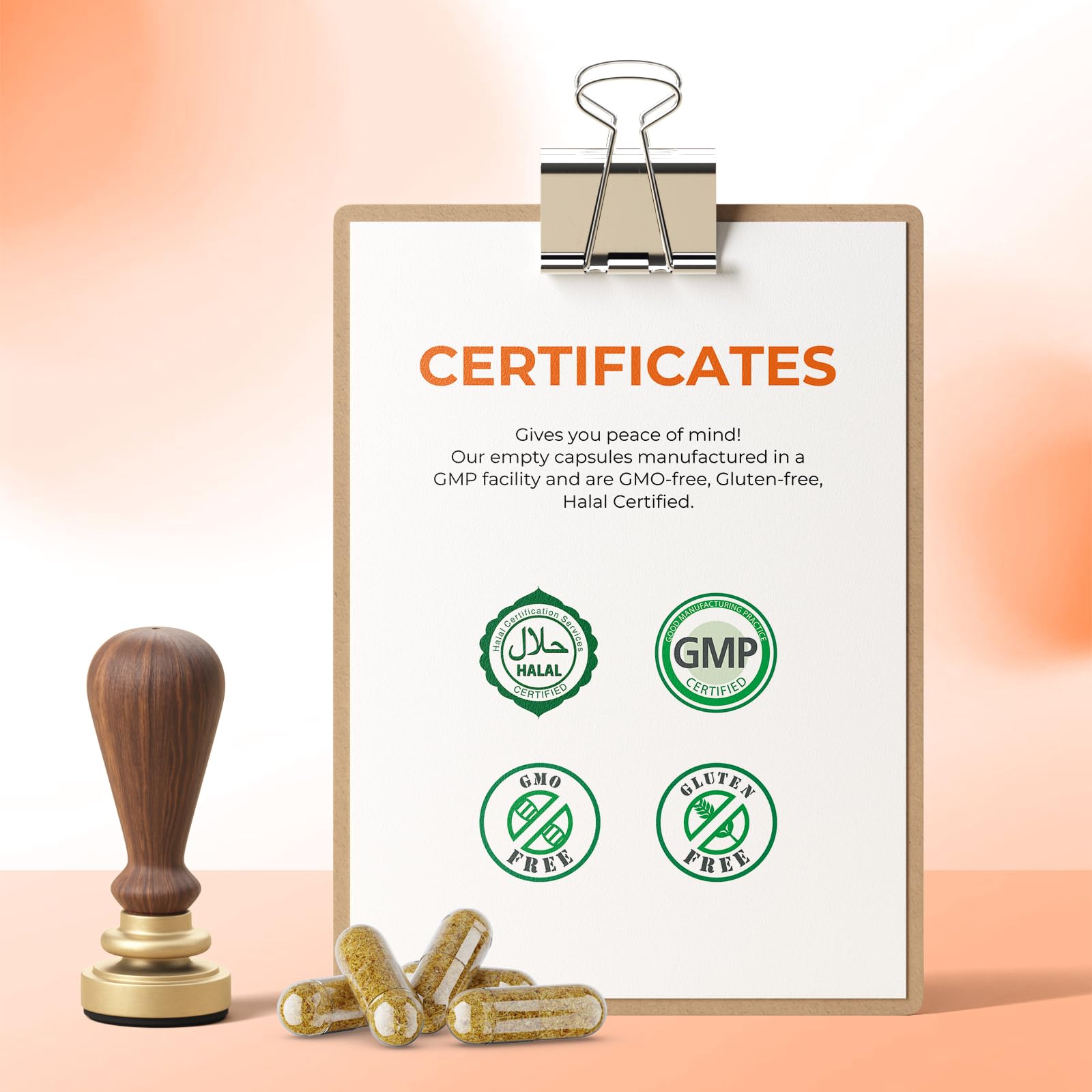 Gluten-free and allergen-free gelatin capsule detail