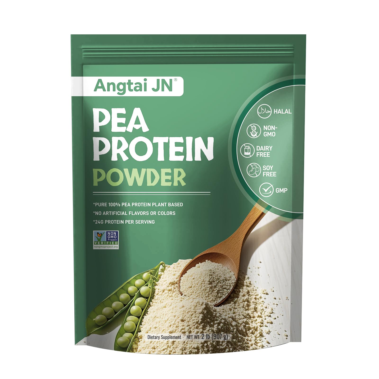 Angtai JN pea protein powder bag front view, vegan-friendly protein option