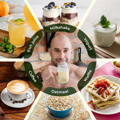 Angtai JN pea protein powder shake bottle showing neutral blend