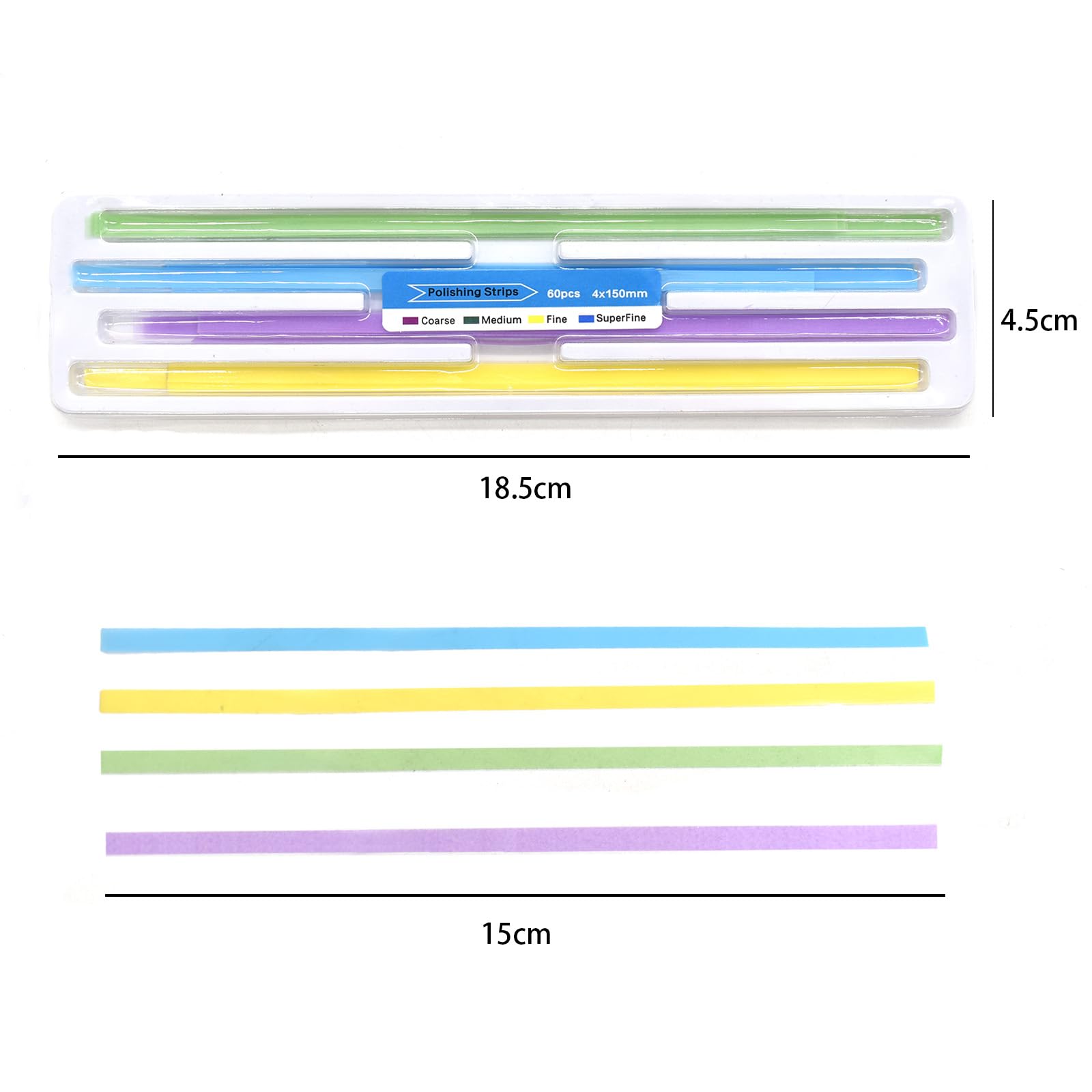 Interproximal polishing on teeth using resin strips