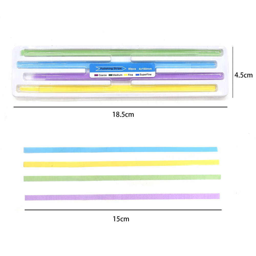 Interproximal polishing on teeth using resin strips