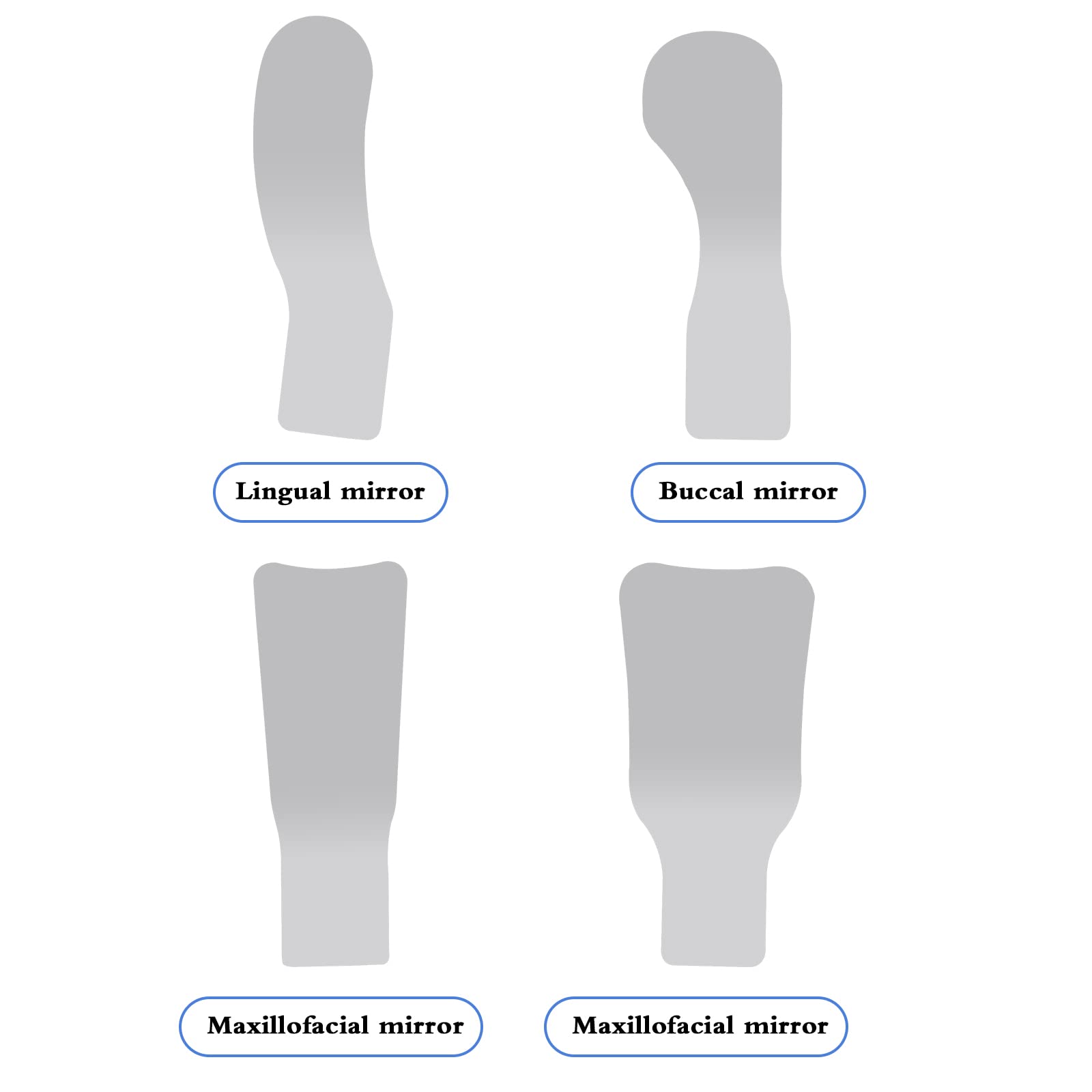 L maxillofacial mirror size option for intraoral photography