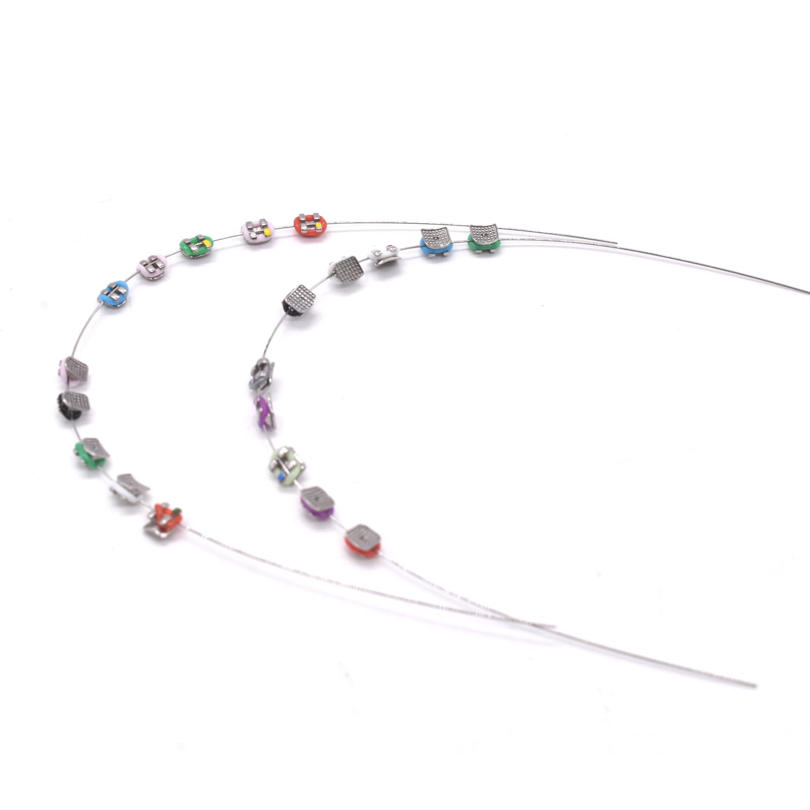 Angzhili 1-pack temporary tooth decoration with metal brackets and wires - colorful components