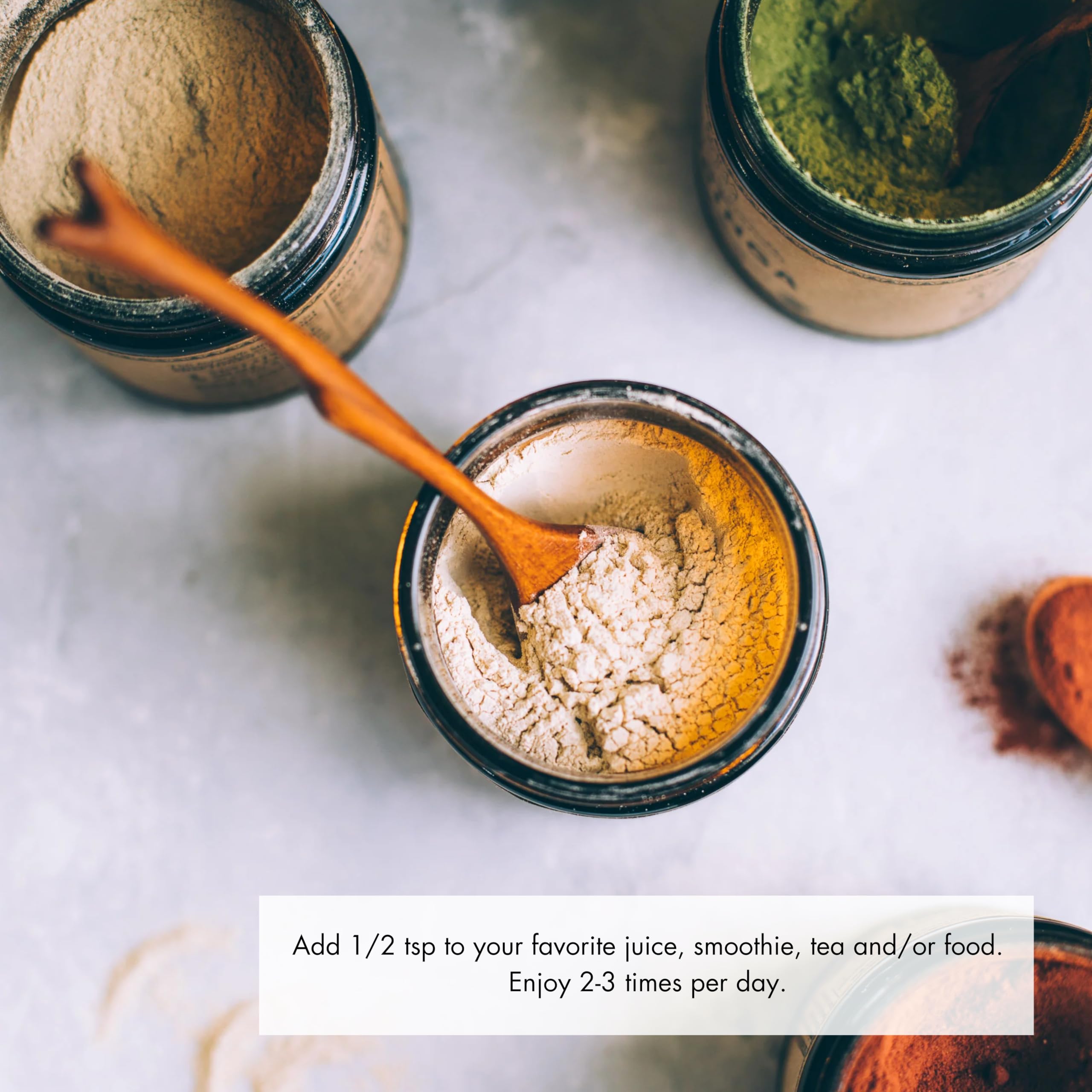 Close-up of organic Ashwagandha root powder - 10:1 extract