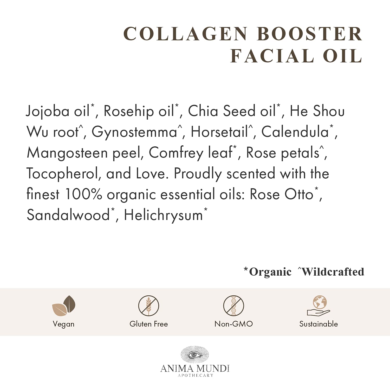 Natural ingredients layout: calendula, rose, mangosteen, he shou wu