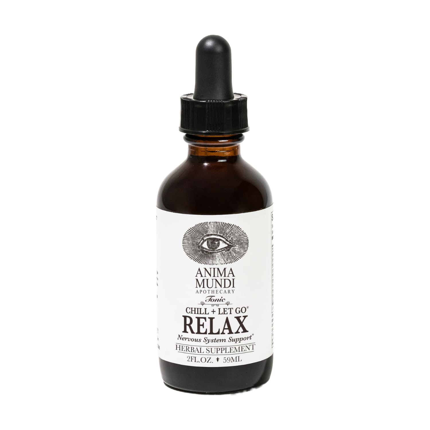 Bottle front view of Anima Mundi Relax Tonic