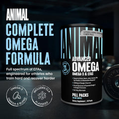 Detailed label on Animal Advanced Omega-3 Pack