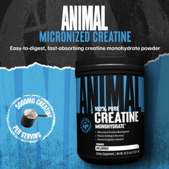 Back panel of Animal Creatine Monohydrate Powder 1kg