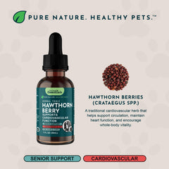 Close-up of Animal Essentials Hawthberry 1oz label